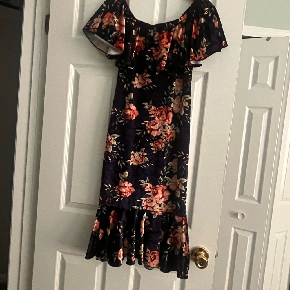 Floral Blue and Pink Women's Dress S